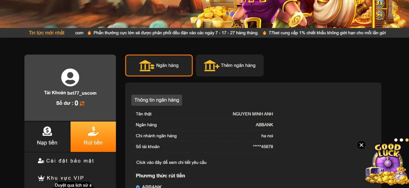 Người chơi cần phải lưu ý điều gì để rút tiền thành công?